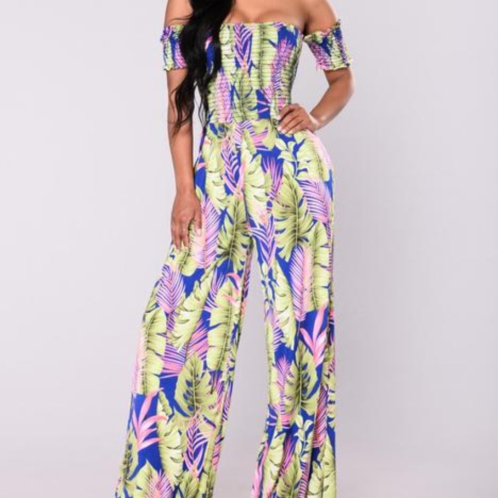 Seychelles Floral Jumpsuit - Royal/Green